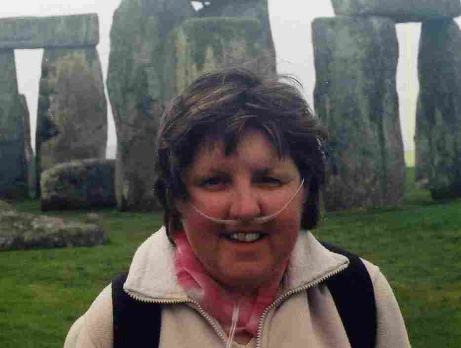 Kathy at Stonehenge with Oxylite